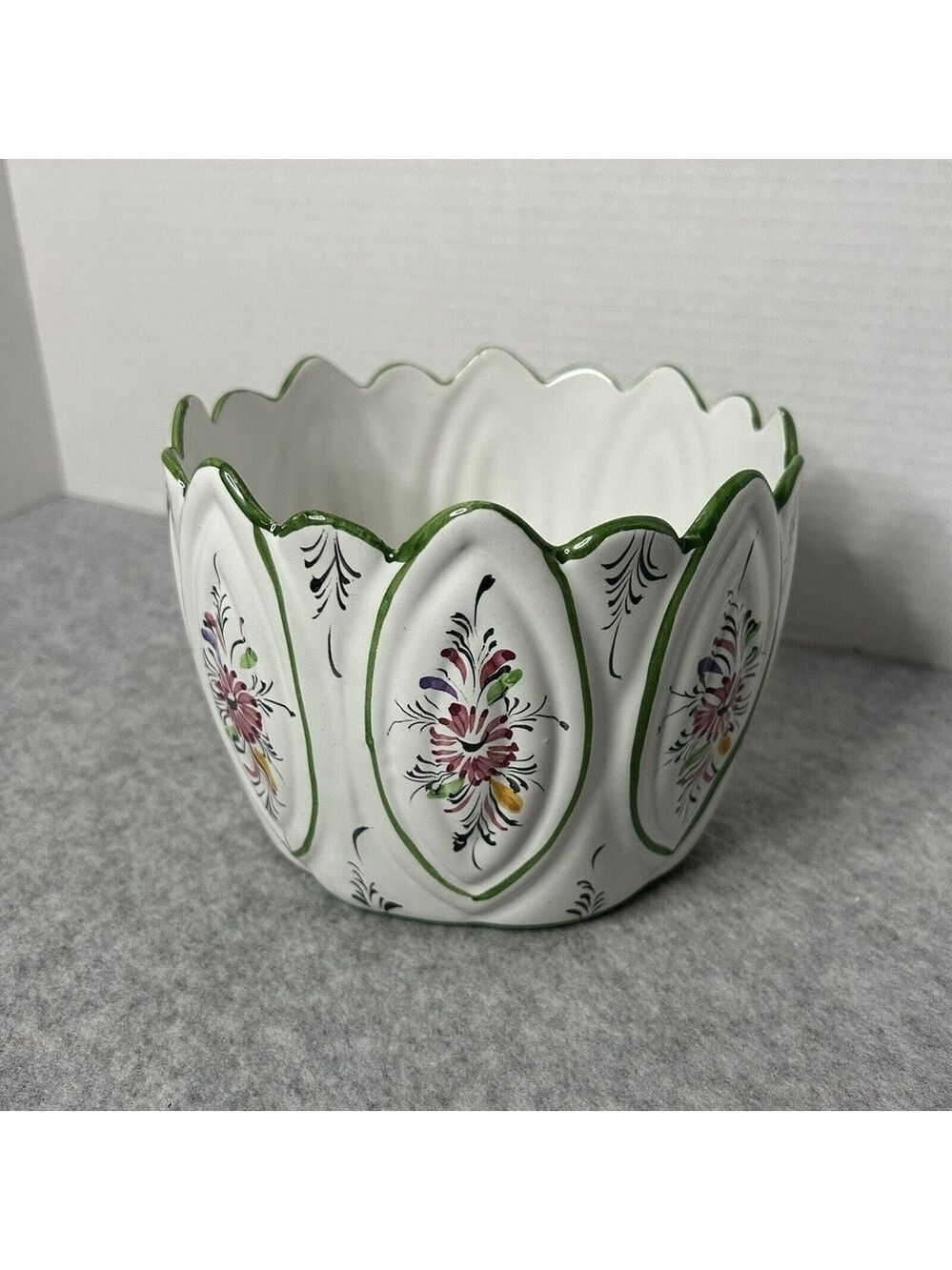 Handpainted Ceramic Bowl Portugal Signed 6.5x5”